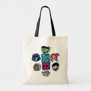 Bolsa Tote Teen Titans Go! Padrão da cabeça dos Titans