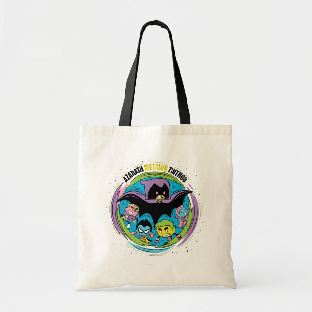 Bolsa Tote Teen Titans Go! | Raven "Azarath Metrion Zinthos" (Frente)