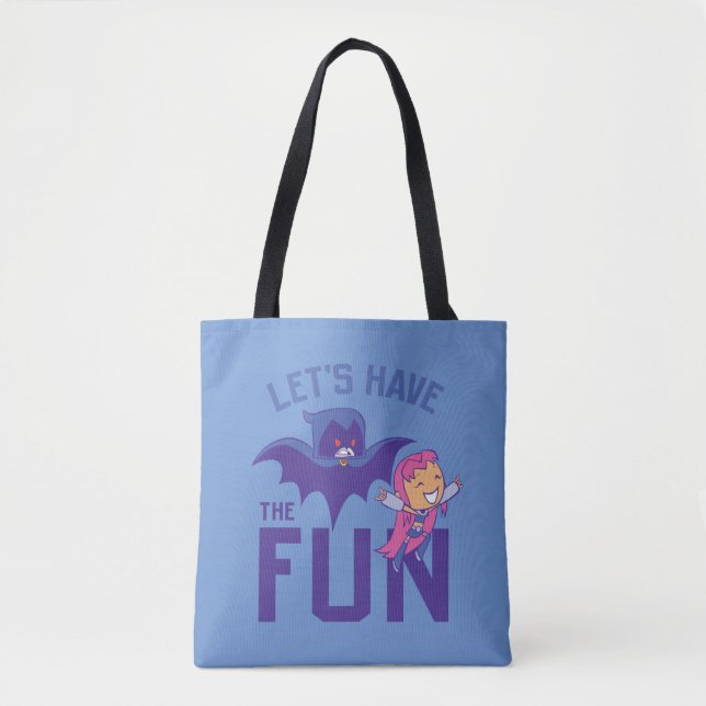Bolsa Tote Teen Titans Go! | Starfire & Raven "Divirta-Se" (Frente)