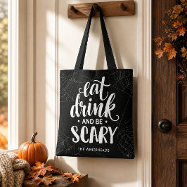 Bolsa Tote Teia de Aranha de Halloween Personalizada para Fam