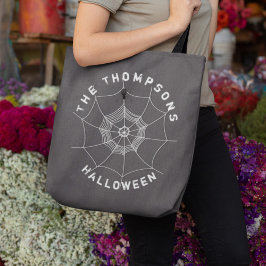 Bolsa Tote Teia de Aranha Personalizada Família Halloween Ass