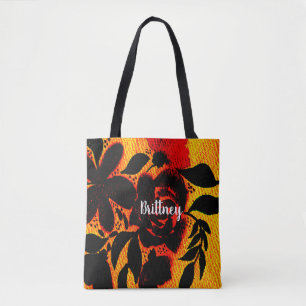 Bolsa Tote Tela de Florais Góticos Sombrios