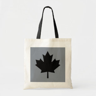 Bolsa Tote Tela de Folha de Mapeamento Preto Canadense
