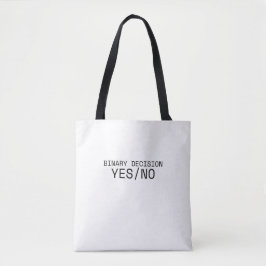 Bolsa Tote Tela Minimalista de Decisão Binária Sim Não