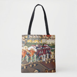 Bolsa Tote Telhados coloridos no inverno em Kiev, Ucrevariega