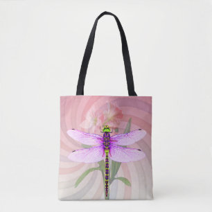 Bolsa Tote Tema Colorido e Surreal Dragonfly 1960