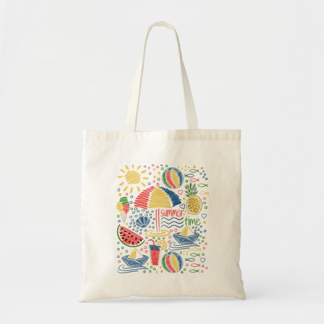 Bolsa Tote tema da praia de verão (Frente)