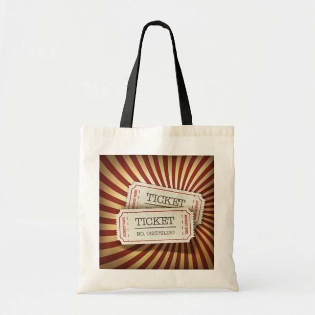 Bolsa Tote Tema de Carnaval de Bilhete Antigo (Frente)