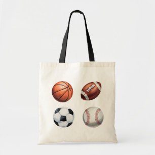 Bolsa Tote Tema de esportes Basquetebol Beisebol Futebol Fute