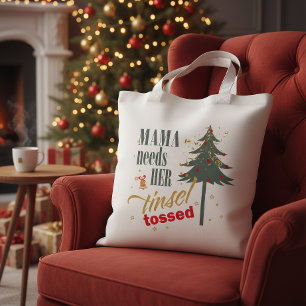 Bolsa Tote Tema de Natal Divertido Mamãe Precisa de ID1116