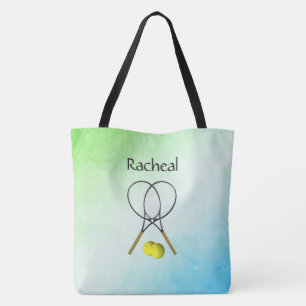 Bolsa Tote Tema desportivo do Tênis duplamente personalizado