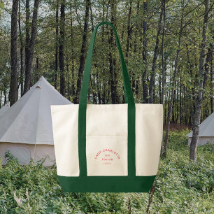 Bolsa Tote Tema do acampamento Crest Cor-de-Rosa Bachelorette