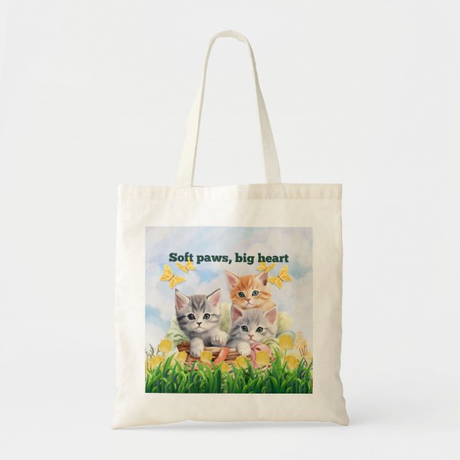 Bolsa Tote Tema do Kitten Pequeno Saco (Frente)