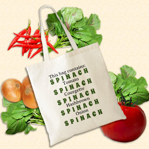Bolsa Tote Tema Foodie em destaque do Spinach