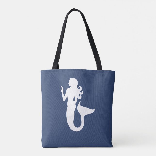 Bolsa Tote tema MERMAID náutico agudo | (Verso)