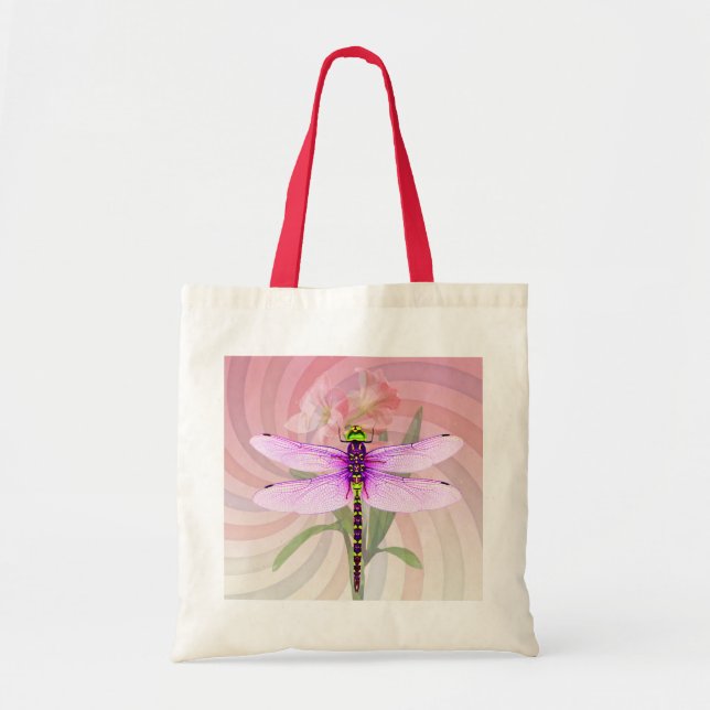 Bolsa Tote Tema Surrealista dos Anos 60 Libélula (Frente)