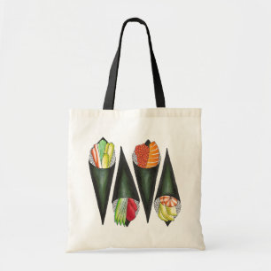 Bolsa Tote Temaki Sushi Mão Roll Roll Rolls Japonês Comida Cu