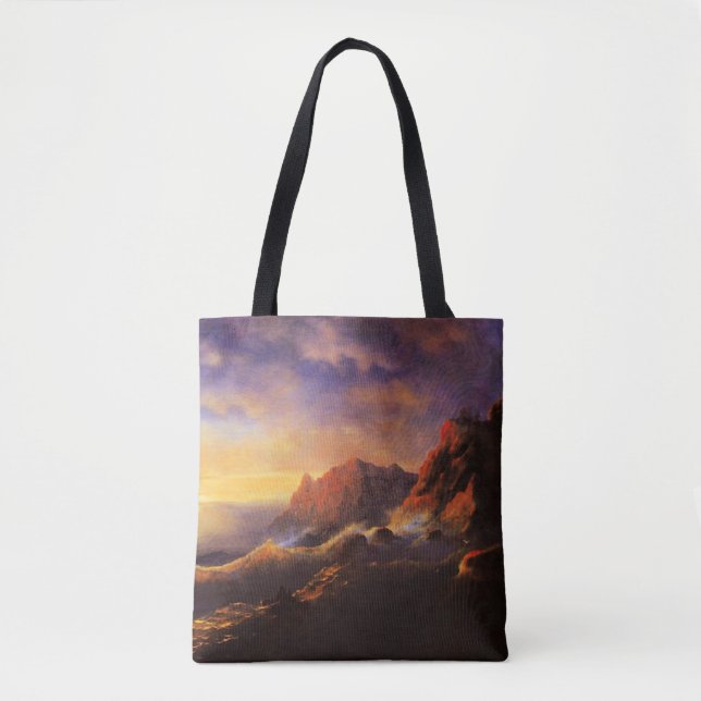 Bolsa Tote Tempest, Sunset, belas artes por Ivan Aivazovsky (Frente)
