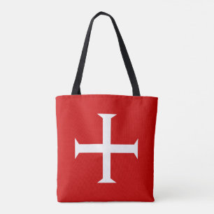 Bolsa Tote templar tricota vermelho malta teutonic hospitall
