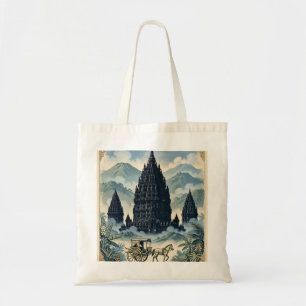 Bolsa Tote Templo Hindu Prambanan Vintage Java Indonésia