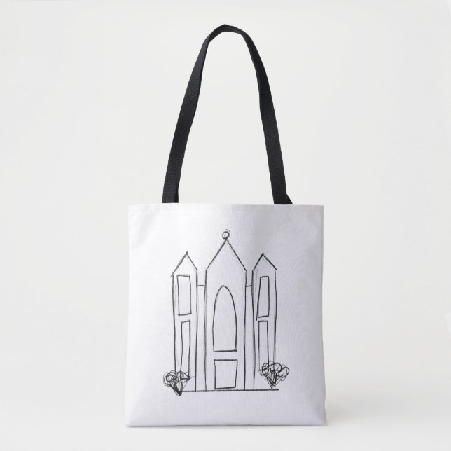 Bolsa Tote Templo Mórmon de Salt Lake City simples moderno  (Frente)