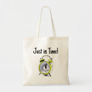 Bolsa Tote Tempo de Acordar do relógio amarelo de alarme