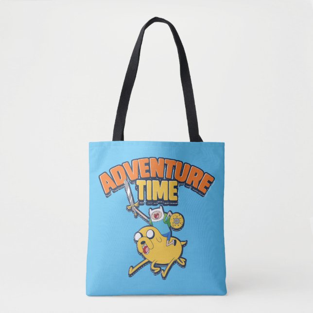 Bolsa Tote Tempo de Aventura | Finn Riding Jake (Frente)