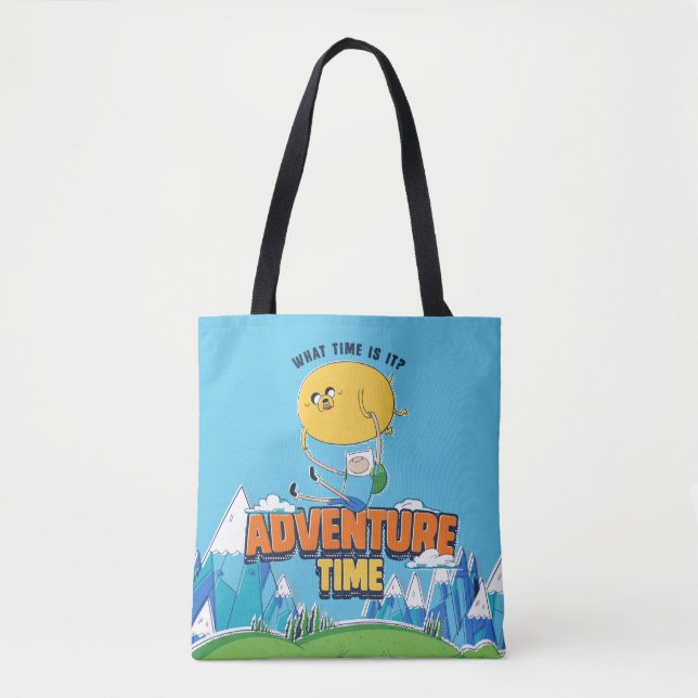 Bolsa Tote Tempo de Aventura | Jake Flutuando Com Finn (Frente)