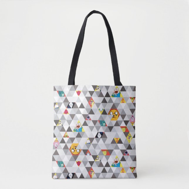 Bolsa Tote Tempo de Aventura | Padrão de caráter triangular (Frente)