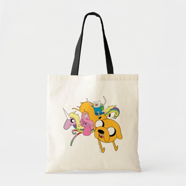 Bolsa Tote Tempo de Aventura | Senhora, Bublegum, Finn e Jake (Frente)