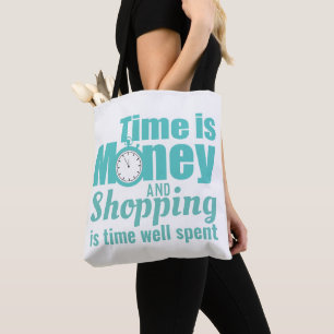 Bolsa Tote Tempo é Slogan de Compra de Dinheiro da Tendência