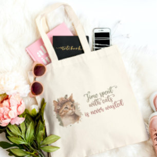 Bolsa Tote Tempo Gasto Com Gatos Cachorros Cachorros Design