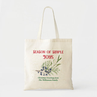 Bolsa Tote Temporada de Alegrias Simples Blue Juniper Natal
