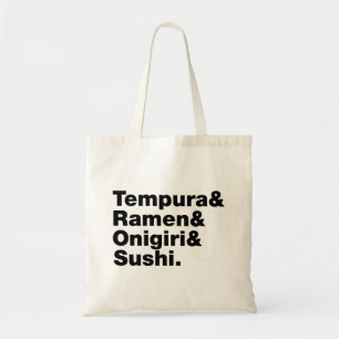 Bolsa Tote Tempura & Ramen & Onigiri & Sushi das Comidas japo