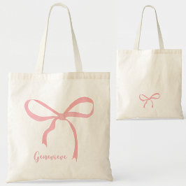Bolsa Tote Tendência Feminina Coquette Aestética Nome do Arco