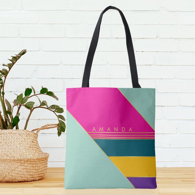 Bolsa Tote Tendência Na moda Colorida (Criador carregado)