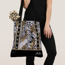Bolsa Tote Tendência Personalizada Na moda Castanho Branco Ne