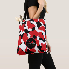 Bolsa Tote Tendência Red Black Cow Impressão Monograma