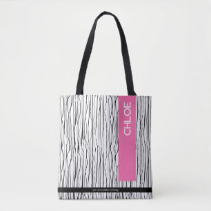 Bolsa Tote Tendência rosa e preto personalizado