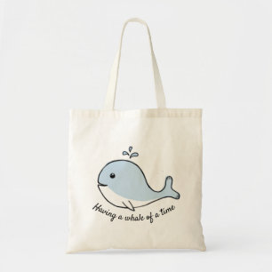Bolsa Tote Tendo uma baleia nadando