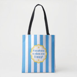 Bolsa Tote Tendy Sunshine Blue & White Wide Stripe