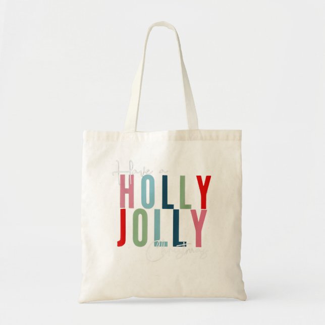 Bolsa Tote Tenha Um Arco-Íris De Natal Holly Xmas (Frente)