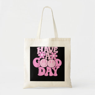 Bolsa Tote Tenha Um Bom Dia, Retrorando O Sorriso Rosto Feliz