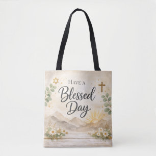 Bolsa Tote Tenha um Dia Abençoado - Aniversário Judaico Messi