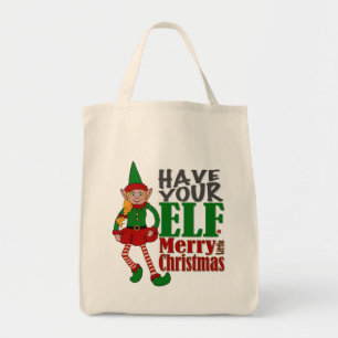 Bolsa Tote Tenha um Natal feliz para o seu elfo