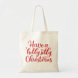 Bolsa Tote Tenha um Natal sagrado. Feriado de inverno vermelh