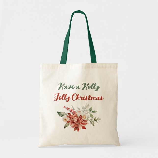 Bolsa Tote Tenham um filme de Natal Holly Jolly Comprando (Frente)