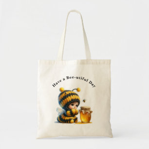 Bolsa Tote Tenham uma garota bonita no traje de abelhas