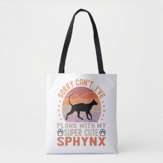 Bolsa Tote Tenho planos com meu gato Sphynx
