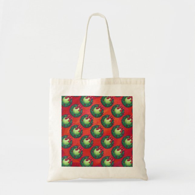 Bolsa Tote Tênis Ball in Wreath on Red (Frente)